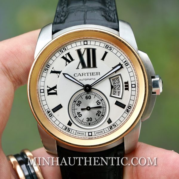 Cartier Calibre 18k Rose Gold/Steel W7100039