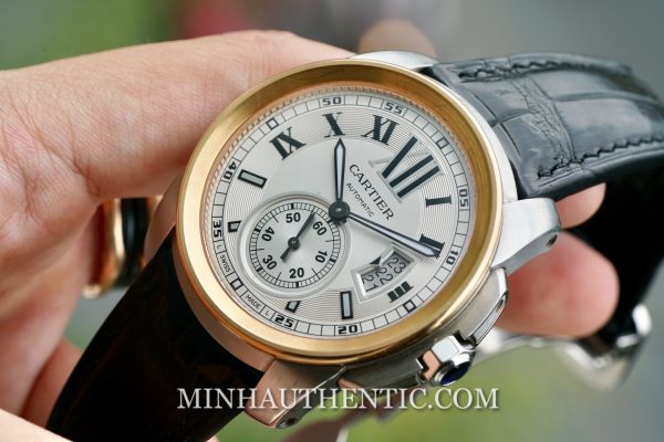 Cartier Calibre 18k Rose Gold/Steel W7100039 - Ảnh 9