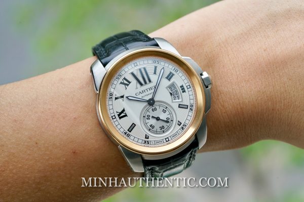 Cartier Calibre 18k Rose Gold/Steel W7100039 - Ảnh 4
