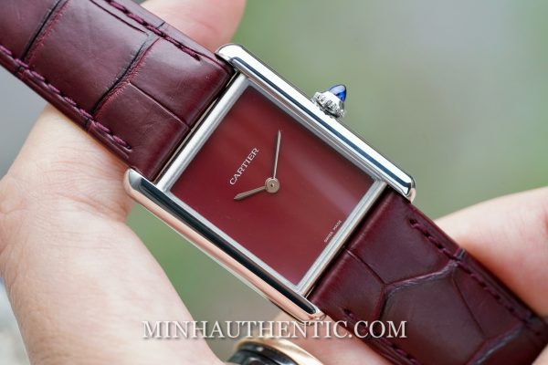 Cartier Tank Must Large Burgundy WSTA0054 - Ảnh 6