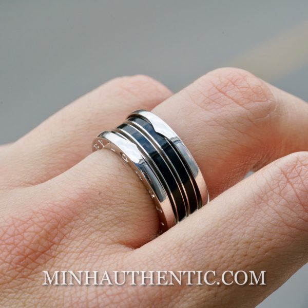 Bvlgari B.zero1 3-band 18k White Gold Black Ceramic