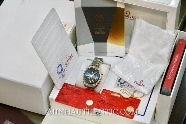 Omega Speedmaster Moonwatch Tokyo 2020 18k Gold/Steel Black 522.20.42.30.01.001 - Ảnh 4