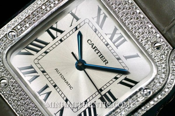 Cartier Santos Medium Diamond 18k White Gold WJSA0014 - Ảnh 3