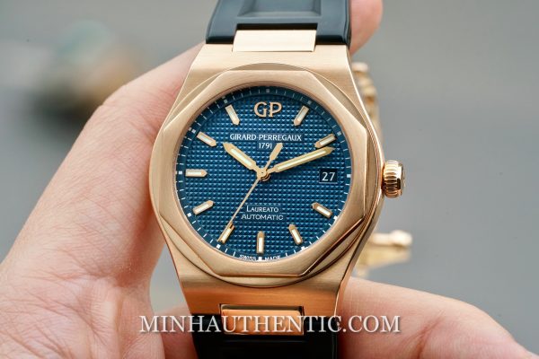 Girard Perregaux Laureato 38mm Blue Rose Gold 81005-52-432-BB6A