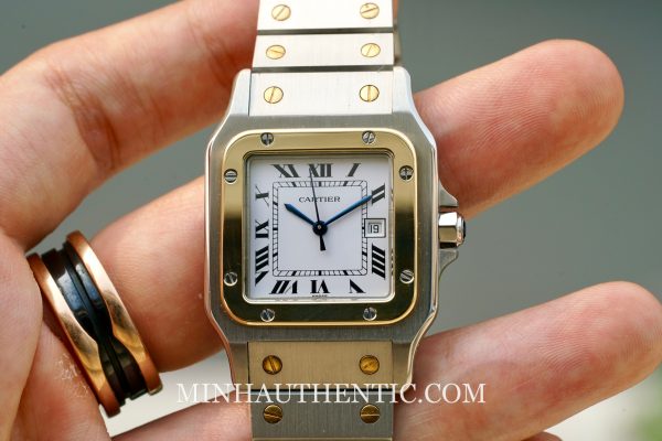 Cartier Santos Carree Automatic Gold Steel 2961 - Ảnh 10