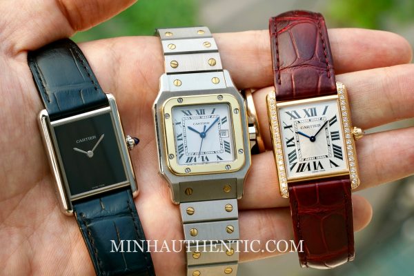 Cartier Santos Carree Automatic Gold Steel 2961 - Ảnh 12