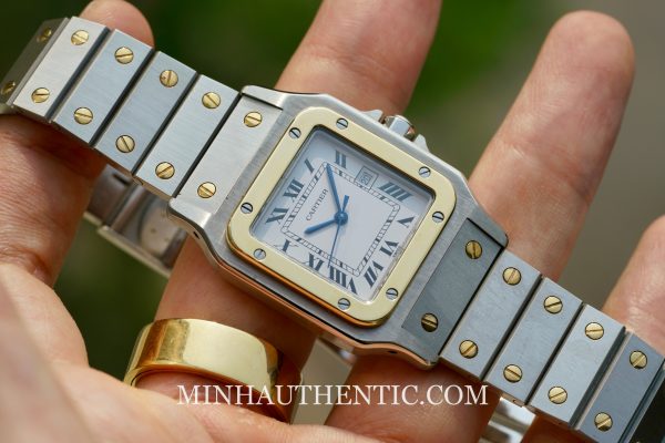 Cartier Santos Carree Automatic Gold Steel 2961 - Ảnh 5