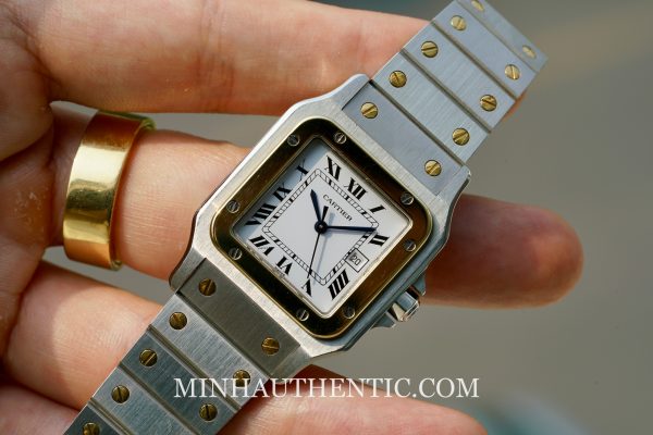 Cartier Santos Carree Automatic Gold Steel 2961 - Ảnh 7