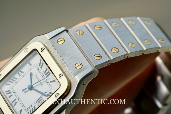 Cartier Santos Carree Automatic Gold Steel 2961 - Ảnh 3