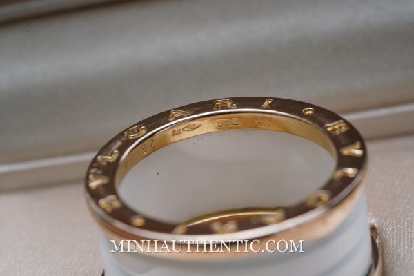 Bvlgari B.zero1 4-band Ring 18k Rose Gold/Ceramic - Ảnh 5