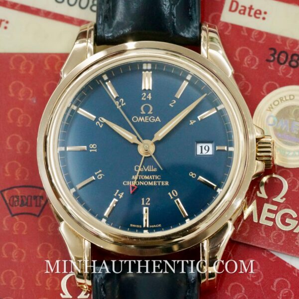 Omega De Ville GMT Blue Yellow Gold 4633.80.33